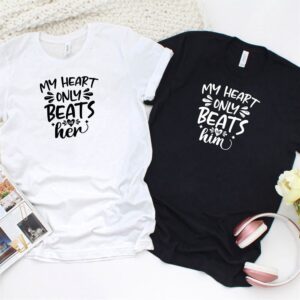 Valentine T-Shirt, Matching Outfits Set, Heartbeat Matching&hellip;