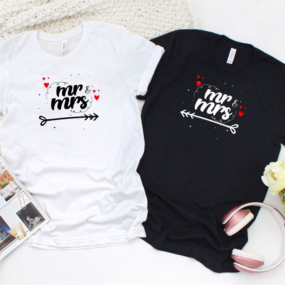 Valentine T-Shirt, Matching Outfits Set, Just Married Mr And Mrs Adorable Matching Outfits Set For Couples, Perfect Honeymoon Gift
