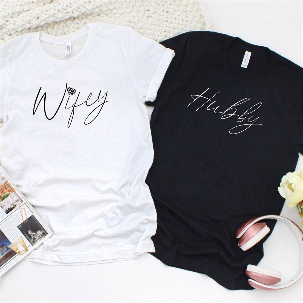 Valentine T-Shirt, Matching Outfits Set, Matching Gifts For Couples Wifey & Hubby Outfits, Bride & Groom Gifts, Honeymoon Set