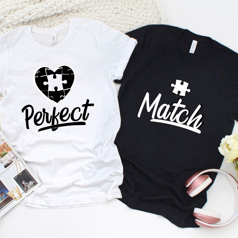 Valentine T-Shirt, Matching Outfits Set, Perfect Match Puzzle Outfits For Couples The Missing Piece