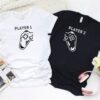 Valentine T-Shirt, Matching Outfits Set, Player 1 2 Full Heart Model Matching Outfits For Gaming Lovers, Perfect Valentines Gift Valentine T-Shirt, Matching Outfits Set, Player 1 2 Full Heart Model Matching Outfits For Gaming Lovers, Perfect Valentines Gift