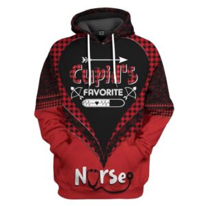 Valentines Day Hoodie, 3D Cupid’s Favorite Nurse&hellip;