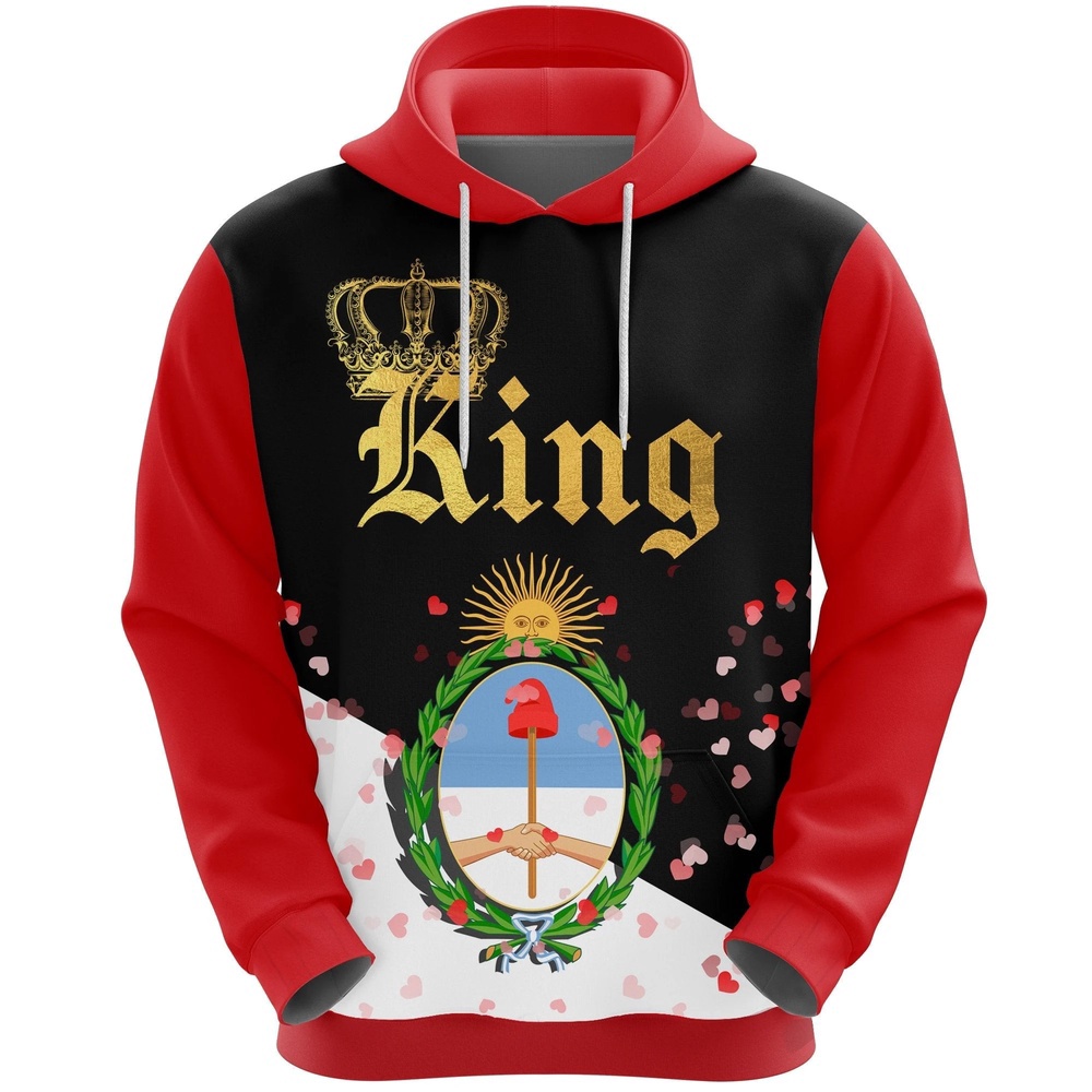 Valentines Day Hoodie, Argentina King Valentine Hoodie All Over Print Gift For Men And Women Version