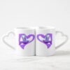 Vanlentine Heart Shaped Mug Set, Heart Shaped American Flags With Red & Blue Coffee Mug Set