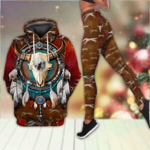 Vintage Antelope Tribal Style Native American Hoodie&hellip;