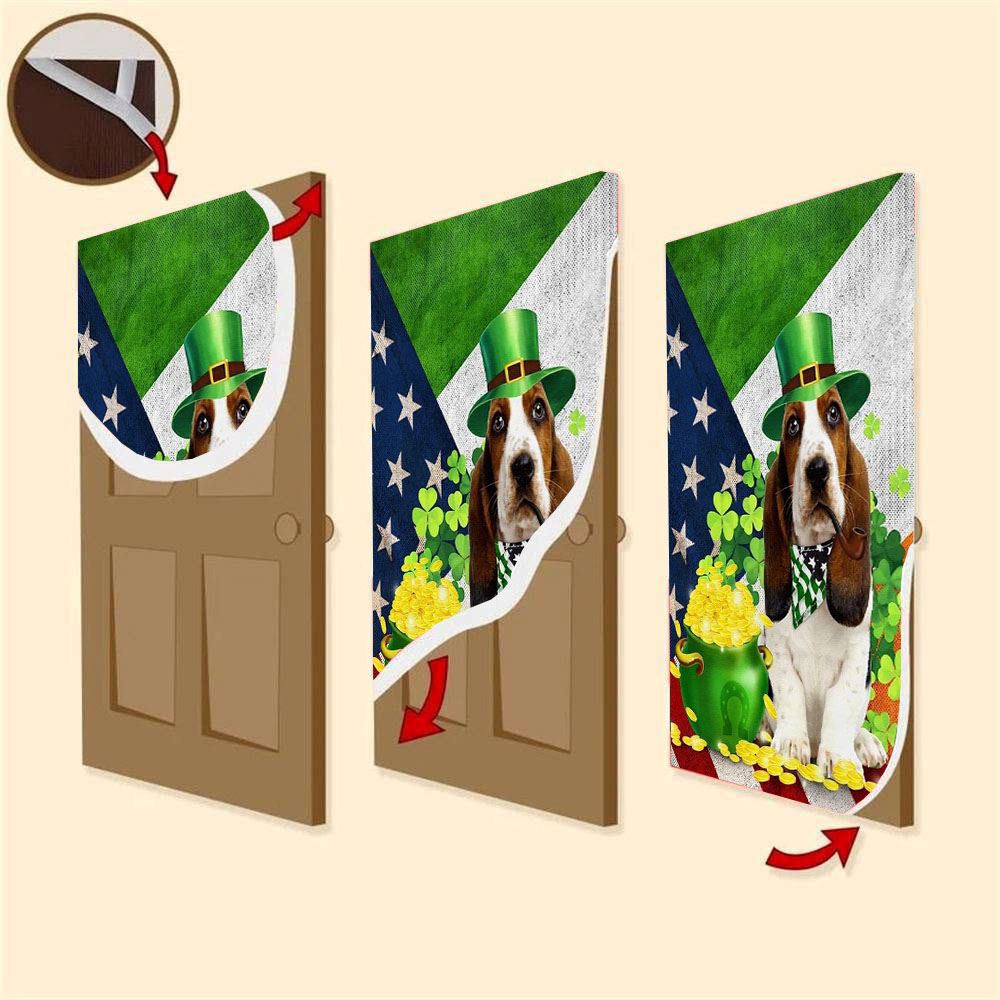 Basset Hound Door Cover, St Patrick’s Day Door Cover, St Patrick’s Day Door Decor