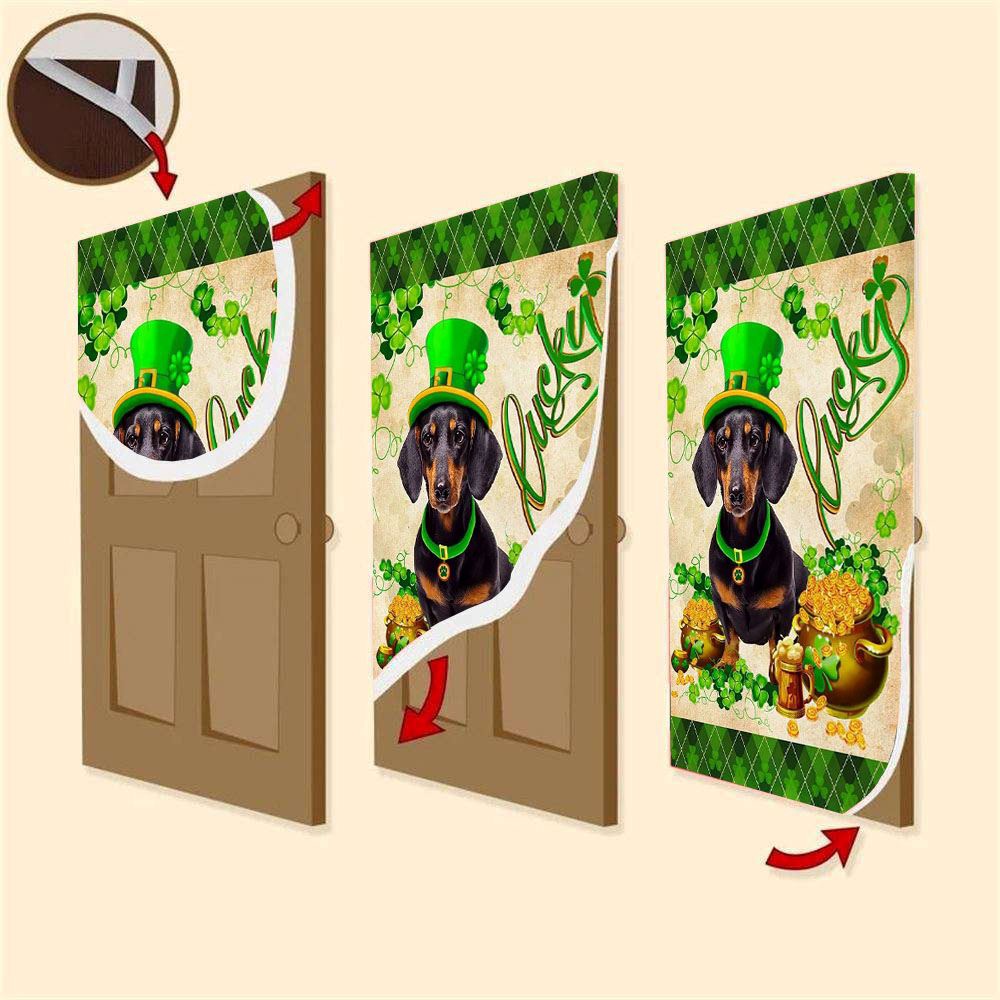 Black Dachshund Door Cover, St Patrick’s Day Door Cover, St Patrick’s Day Door Decor Black Dachshund Door Cover, St Patrick’s Day Door Cover, St Patrick’s Day Door Decor