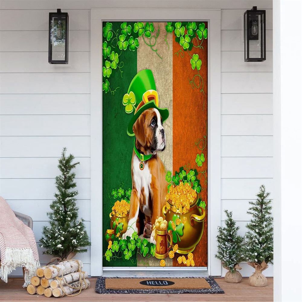 Boxer Irish Door Cover, St Patrick’s Day Door Cover, St Patrick’s Day Door Decor