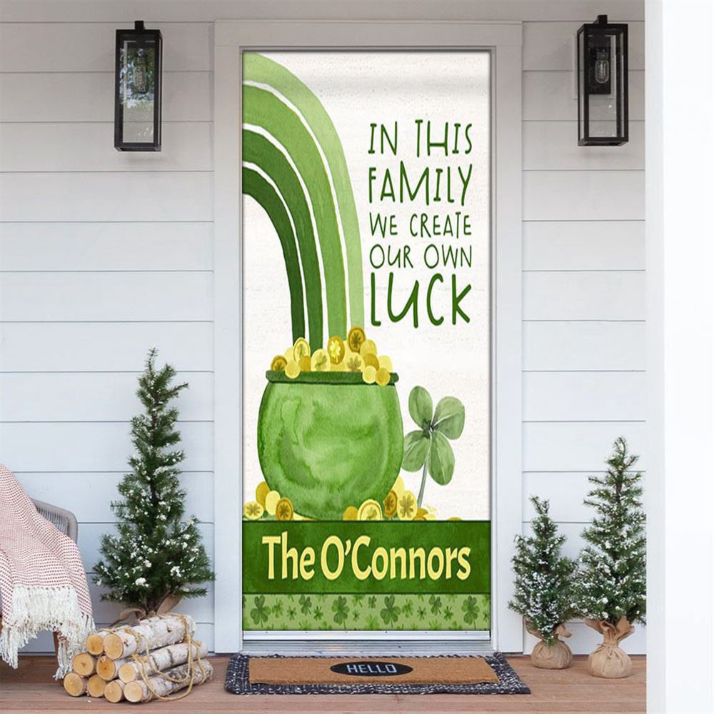 Create Our Own Luck Shamrock Personalized Door Cover, St Patrick’s Day Door Cover, St Patrick’s Day Door Decor