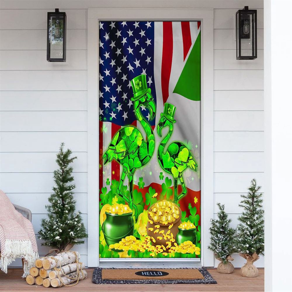 Flamingo Door Cover, St Patrick’s Day Door Cover, St Patrick’s Day Door Decor Flamingo Door Cover, St Patrick’s Day Door Cover, St Patrick’s Day Door Decor