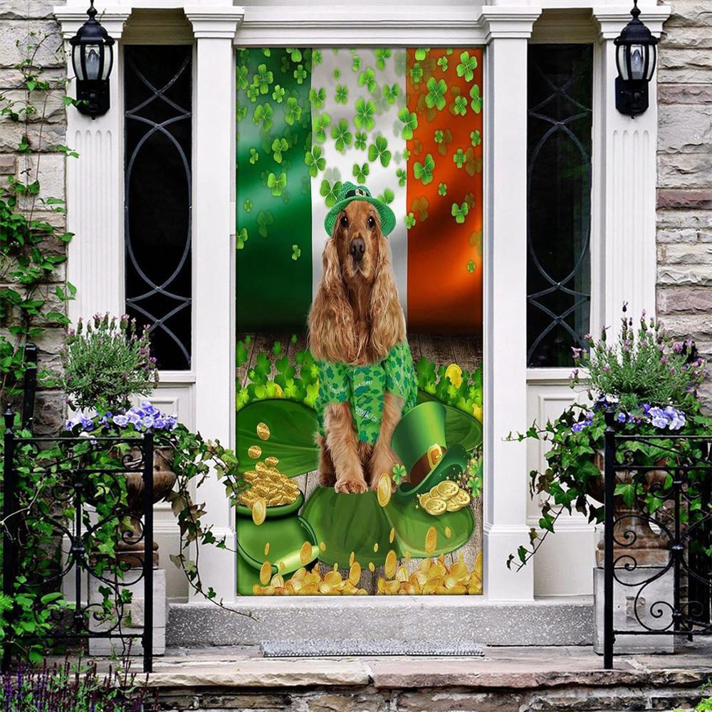 Golden English Cocker Spaniel Door Cover, St Patrick’s Day Door Cover, St Patrick’s Day Door Decor Golden English Cocker Spaniel Door Cover, St Patrick’s Day Door Cover, St Patrick’s Day Door Decor