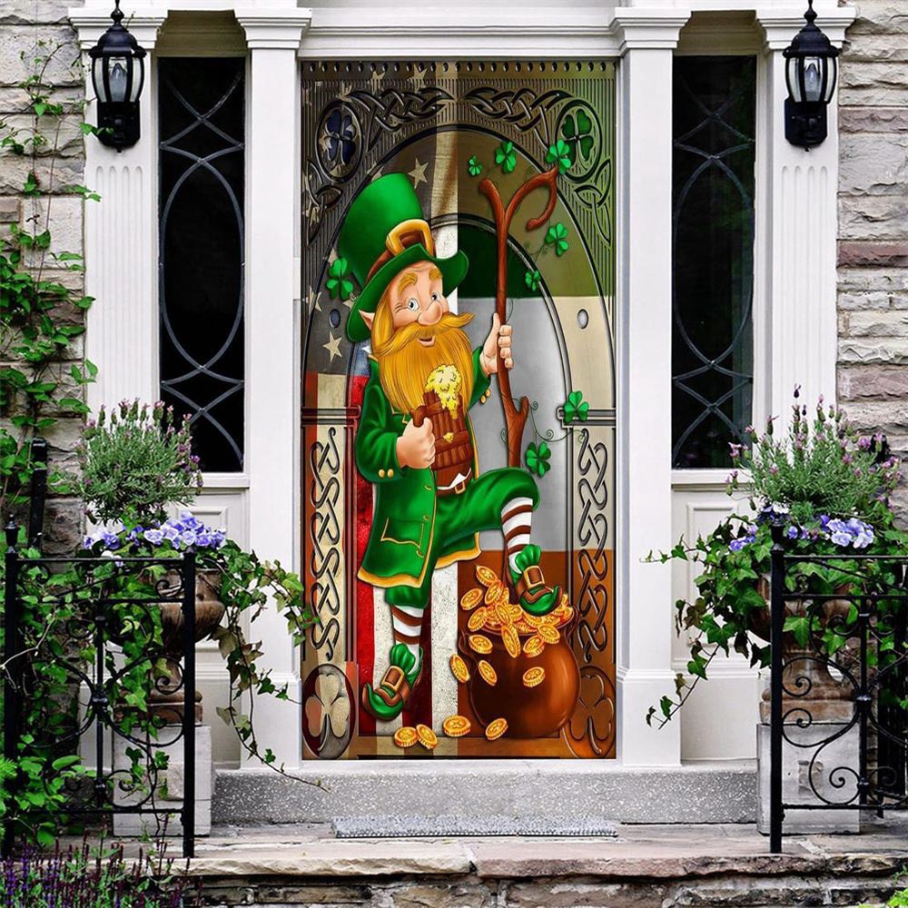 Happy Saint Patrick’s Day Irish American 1 Door Cover, St Patrick’s Day Door Cover, St Patrick’s Day Door Decor