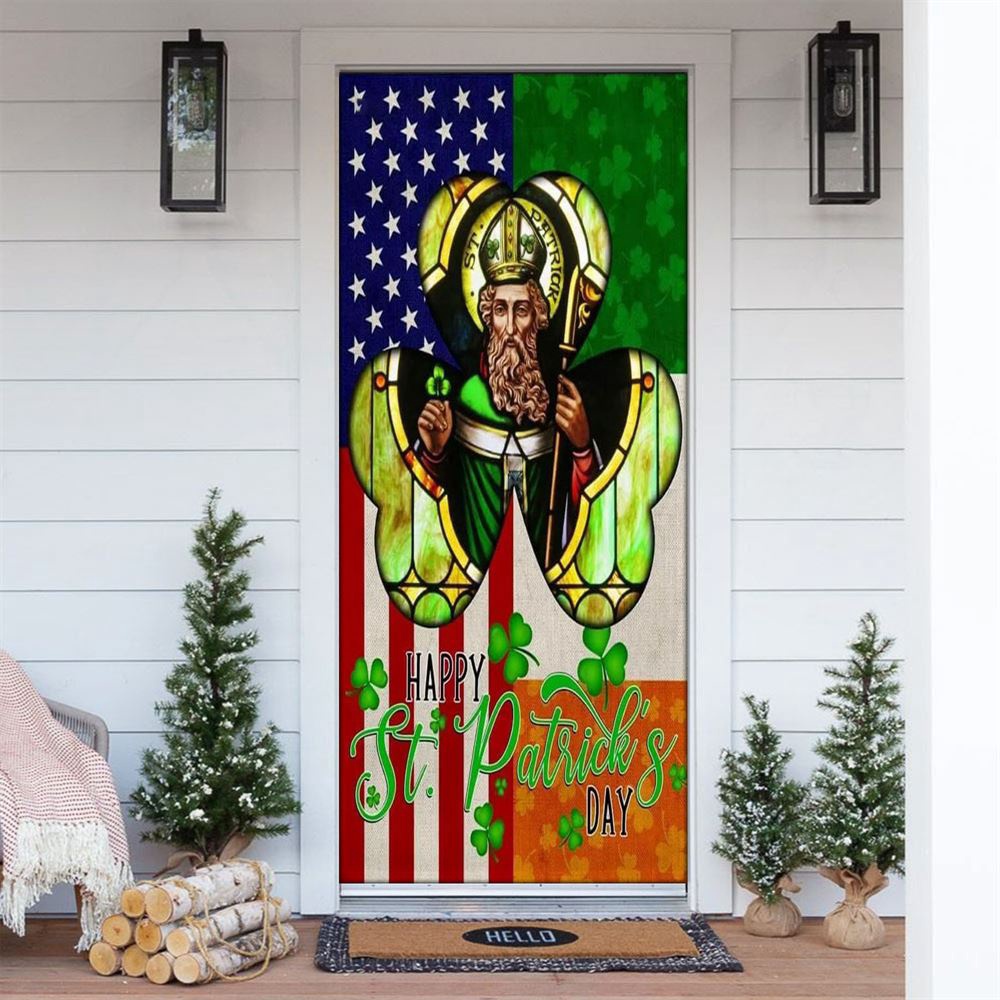 Happy Saint Patrick’s Day Irish American Door Cover, St Patrick’s Day Door Cover, St Patrick’s Day Door Decor