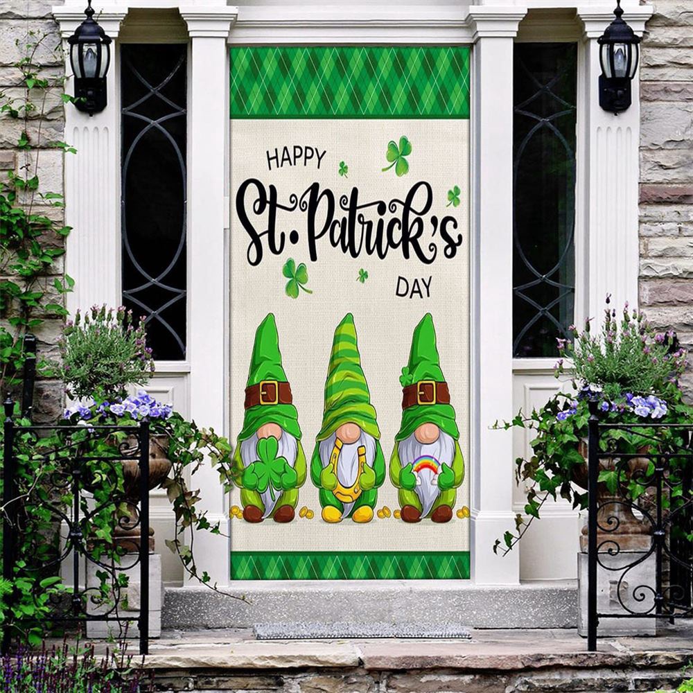 Happy St Patrick’s Day Gnome Door Covers, St Patrick’s Day Door Cover, St Patrick’s Day Door Decor