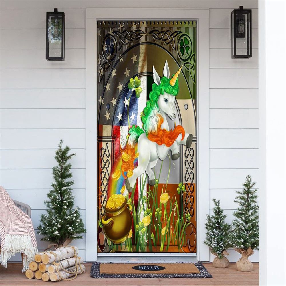 Happy St Patrick’s Day Irish American Unicorn Door Cover, St Patrick’s Day Door Cover, St Patrick’s Day Door Decor Happy St Patrick’s Day Irish American Unicorn Door Cover, St Patrick’s Day Door Cover, St Patrick’s Day Door Decor