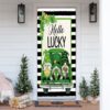 Here I Am Shamrocks Door Cover, Gift For Gnome Lovers, St Patrick’s Day Door Cover, St Patrick’s Day Door Decor
