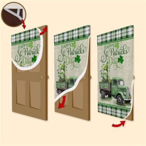 Here I Am Shamrocks Door Cover Gift For Gnome Lovers St Patrick s Day Door Cover St Patrick s Day Door Decor 3 p2devt.jpg