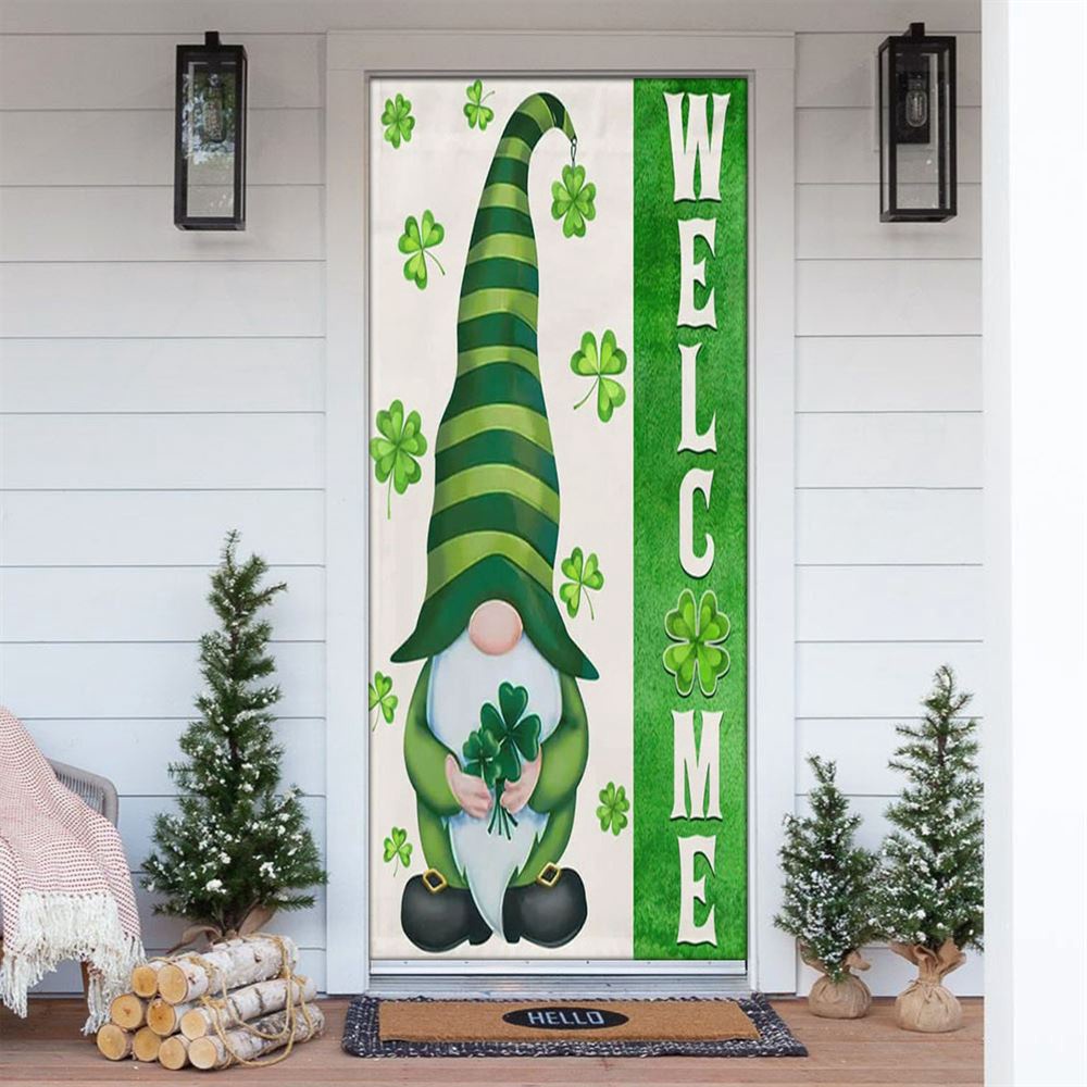 Irish Gnome Welcome Door Cover, St Patrick’s Day Door Cover, St Patrick’s Day Door Decor