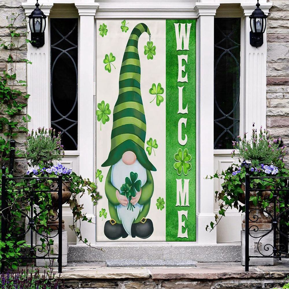 Irish Gnome Welcome Door Cover, St Patrick’s Day Door Cover, St Patrick’s Day Door Decor