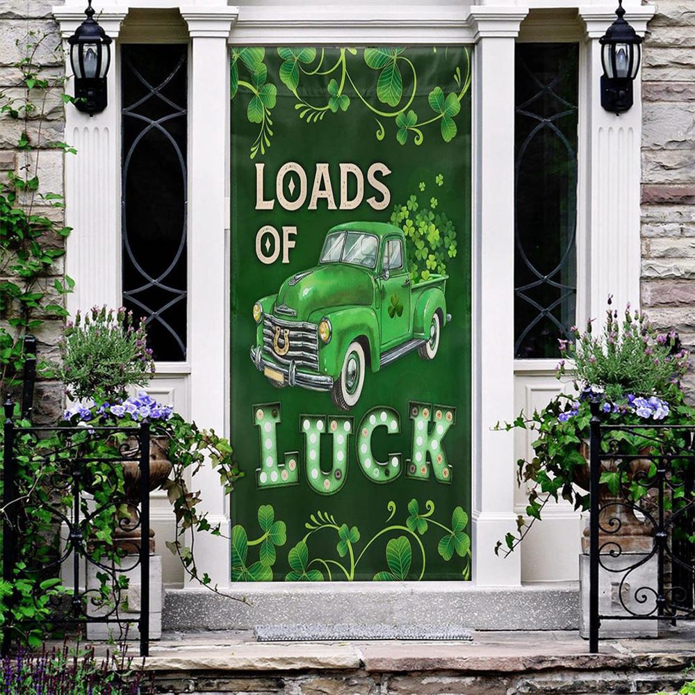 Irish Shamrock Loads Of Luck Door Cover, St Patrick’s Day Door Cover, St Patrick’s Day Door Decor