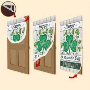 Lucky Clovers Happy St Patrick s Day Personalized Door Cover St Patrick s Day Door Cover St Patrick s Day Door Decor 3 ehfeve.jpg