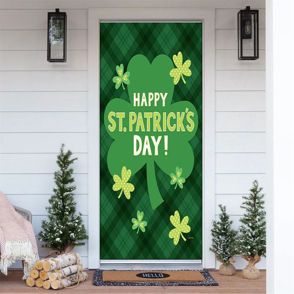 Lucky Shamrocks Door Cover, St Patrick’s Day Door Cover, St Patrick’s Day Door Decor
