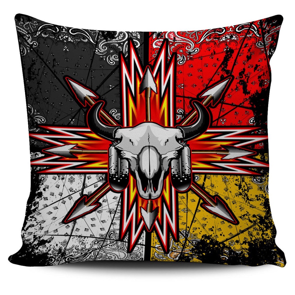 Native American Pillow Case, Bison Arrow Native American Pillow Covers, Native American Pillow Covers