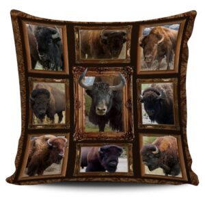 Native American Pillow Case, Bison Buffaloes Native&hellip;