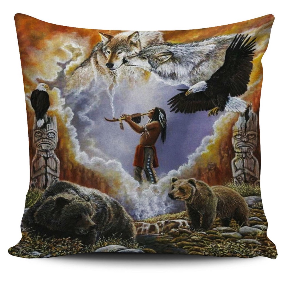 Native American Pillow Case, Calling The Totems Native American Pillow Covers, Native American Pillow Covers Native American Pillow Case, Calling The Totems Native American Pillow Covers, Native American Pillow Covers