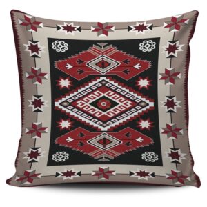 Native American Pillow Case, Ethnic Red Gray&hellip;