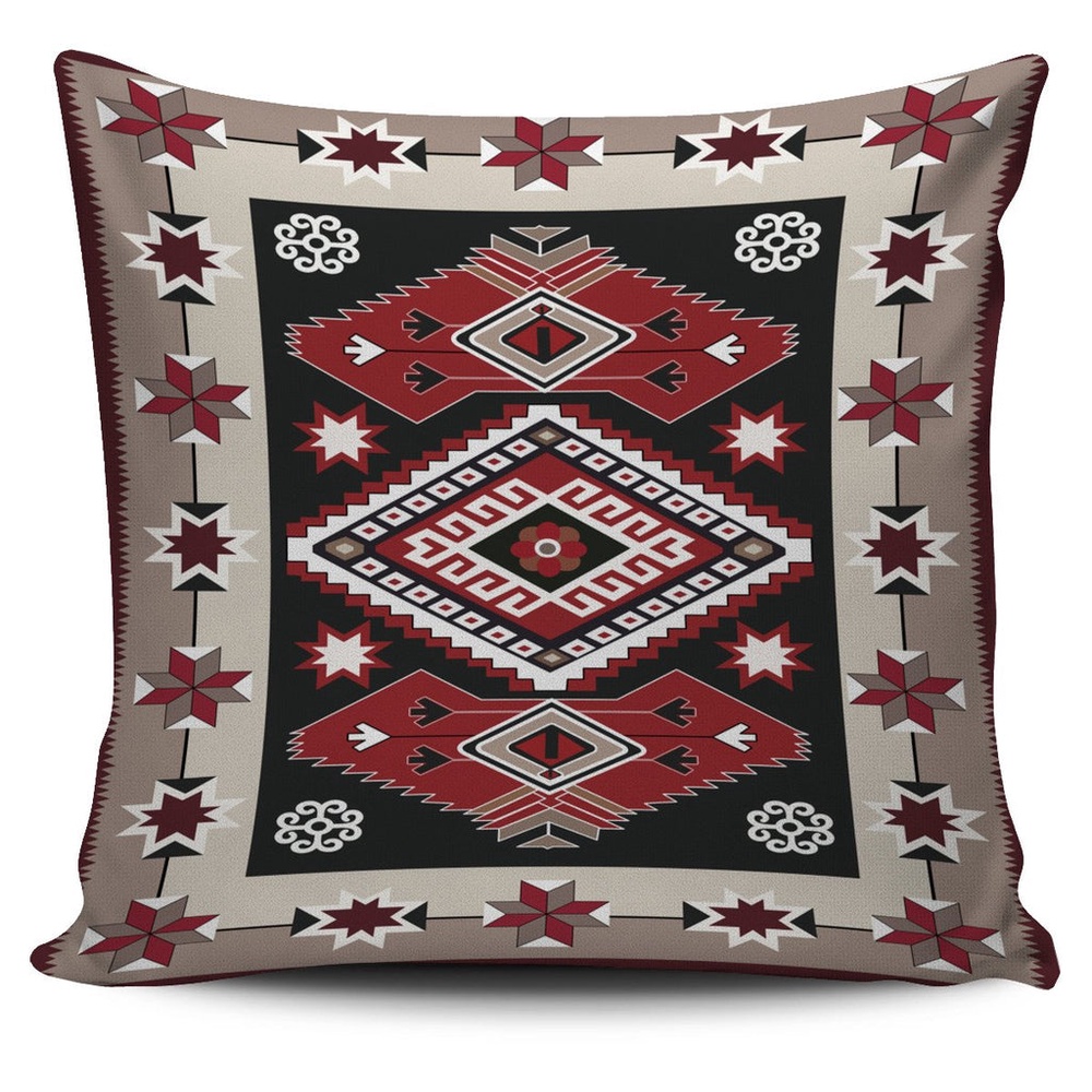 Native American Pillow Case, Ethnic Red Gray Pattern Native American Pillow Covers, Native American Pillow Covers Native American Pillow Case, Ethnic Red Gray Pattern Native American Pillow Covers, Native American Pillow Covers