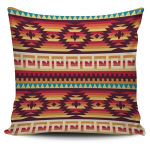 Native American Pillow Case, Geometric Pattern Pink&hellip;
