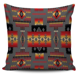 Native American Pillow Case, Gray Tribe Pattern&hellip;