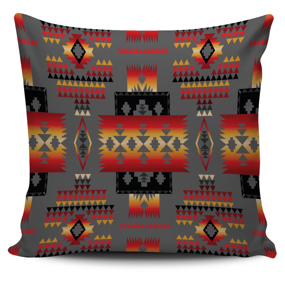 Native American Pillow Case, Gray Tribe Pattern Native American Pillow Cover, Native American Pillow Covers Native American Pillow Case, Gray Tribe Pattern Native American Pillow Cover, Native American Pillow Covers