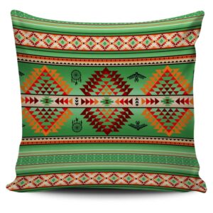 Native American Pillow Case, Green Thunderbirds Dreamcatcher&hellip;