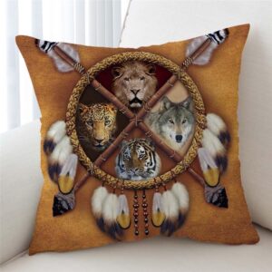 Native American Pillow Case, Lion Tiger Leopard&hellip;