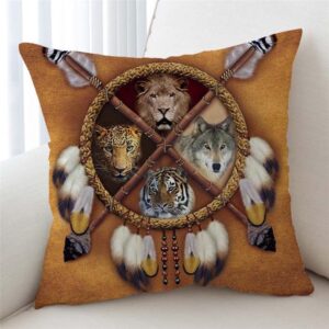 Native American Pillow Case, Lion Tiger Leopard&hellip;