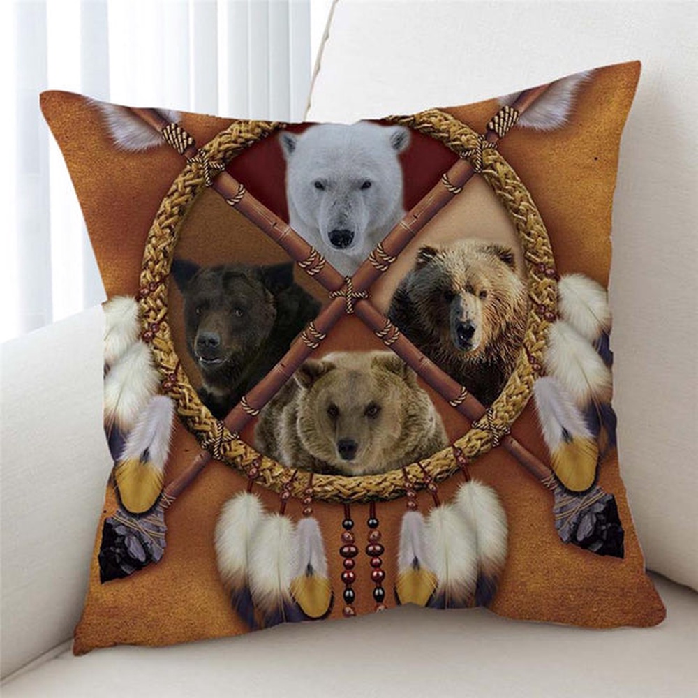 Native American Pillow Case, Lion Tiger Leopard Dreamcatcher Native American Pillow Cover, Native American Pillow Covers
