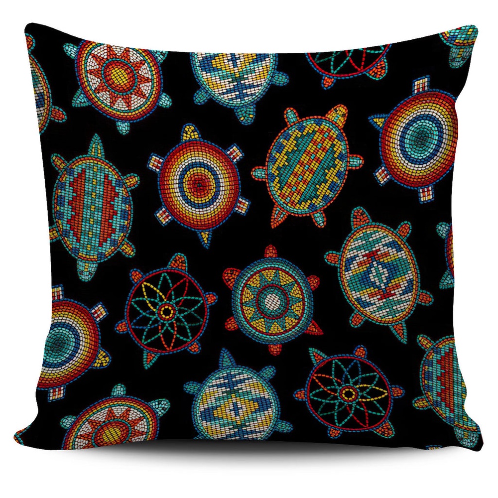 Native American Pillow Case, Mini Turtle Black Pillow Covers, Native American Pillow Covers