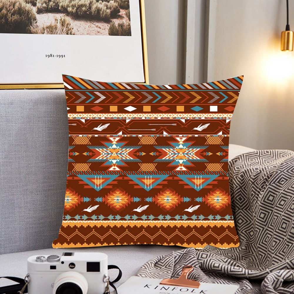 Native American Pillow Case, Pattern With Birds Pillow Cover, Native American Pillow Covers Native American Pillow Case, Pattern With Birds Pillow Cover, Native American Pillow Covers