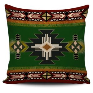 Native American Pillow Case, Southwest Green Symbol&hellip;