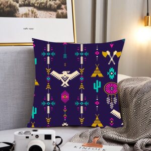 Native American Pillow Case, Thunderbird Pattern Blue&hellip;