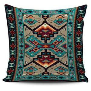 Native American Pillow Case, Tribe Blue Pattern&hellip;