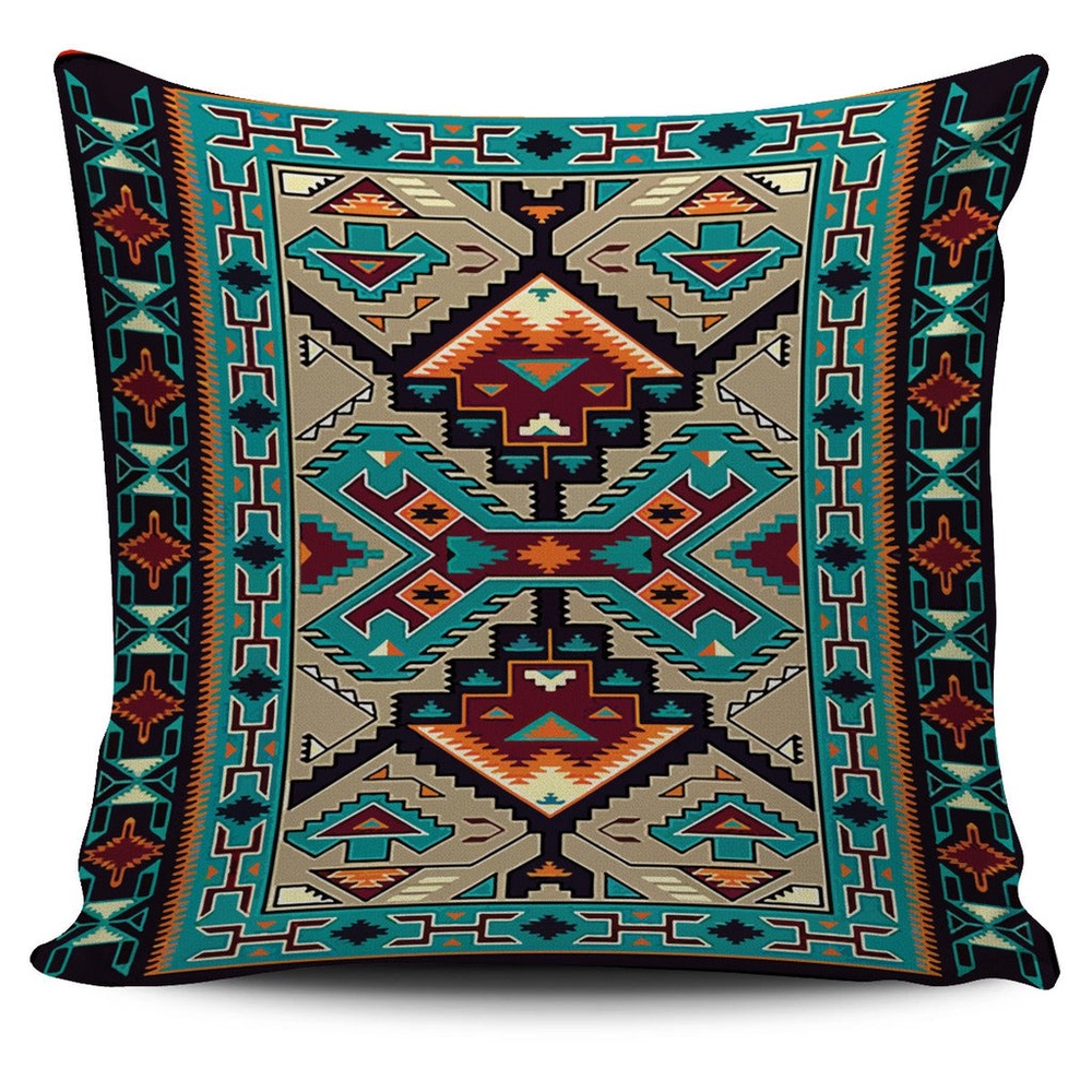 Native American Pillow Case, Tribe Blue Pattern Native American Pillow Covers, Native American Pillow Covers Native American Pillow Case, Tribe Blue Pattern Native American Pillow Covers, Native American Pillow Covers