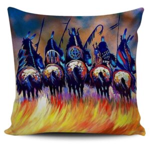 Native American Pillow Case, Warriors Native American&hellip;