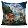 Native American Pillow Case, Wolve Native American Pillow Covers, Native American Pillow Covers