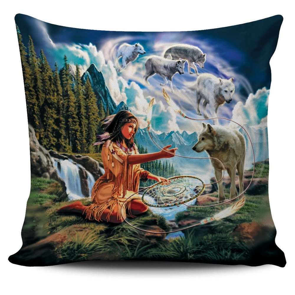 Native American Pillow Case, Wolves & Native Women Native American Pillow Covers, Native American Pillow Covers Native American Pillow Case, Wolves & Native Women Native American Pillow Covers, Native American Pillow Covers