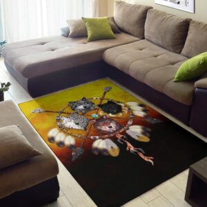 Native American Rug Native Rugs 4 Wolves Warriors Native American Design Area Rug 3 okztvr.jpg