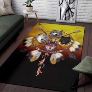Native American Rug Native Rugs 4 Wolves Warriors Native American Design Area Rug 4 npnfki.jpg