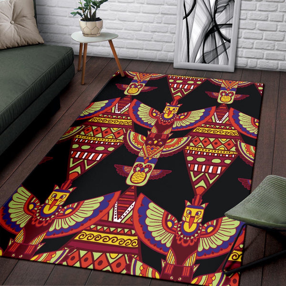 Native American Rug, Native Rugs, Indigenous Ornamental Pattern Area Rug